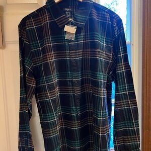 Forever 21 Men's Plaid Shirt - Black, Blue, and Brown